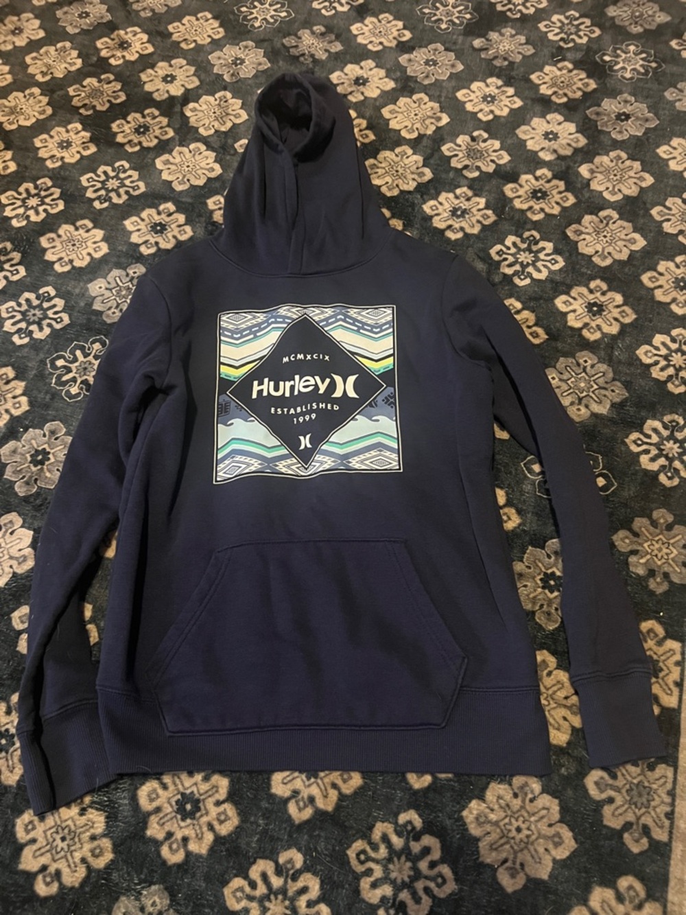 Hurley Navy Graphic Pullover Hoodie
